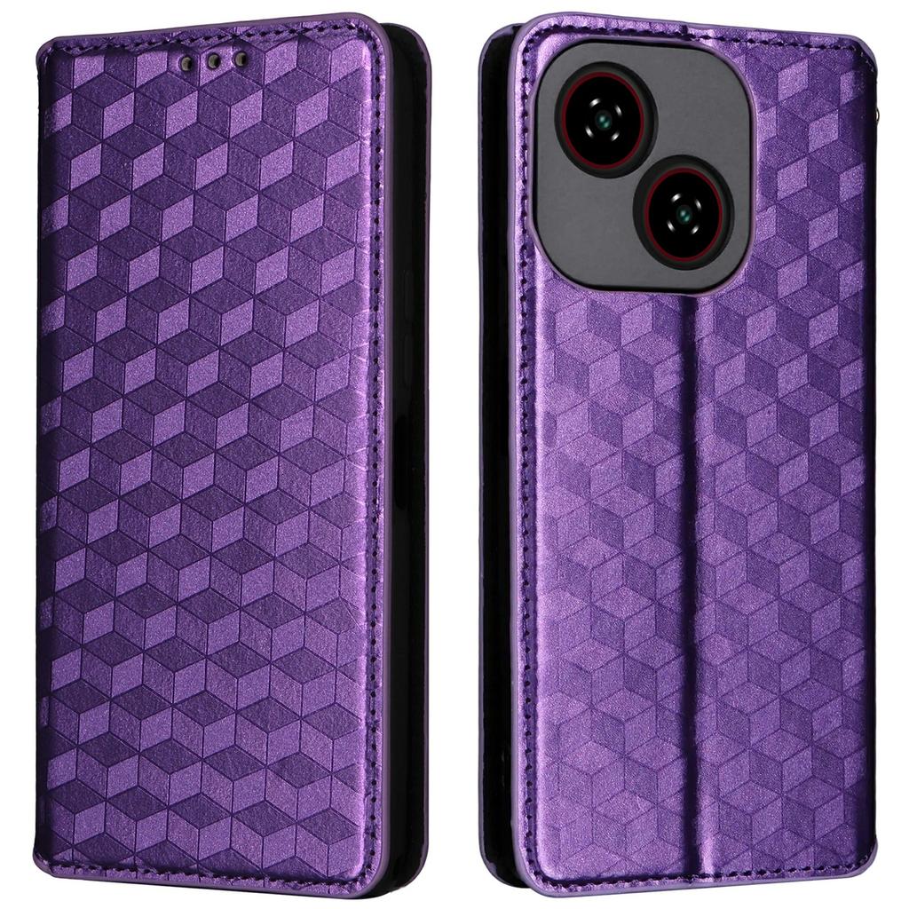 For ZTE Blade A35e (Z2466) Case Wallet Rhombus Imprinted Leather Phone Cover