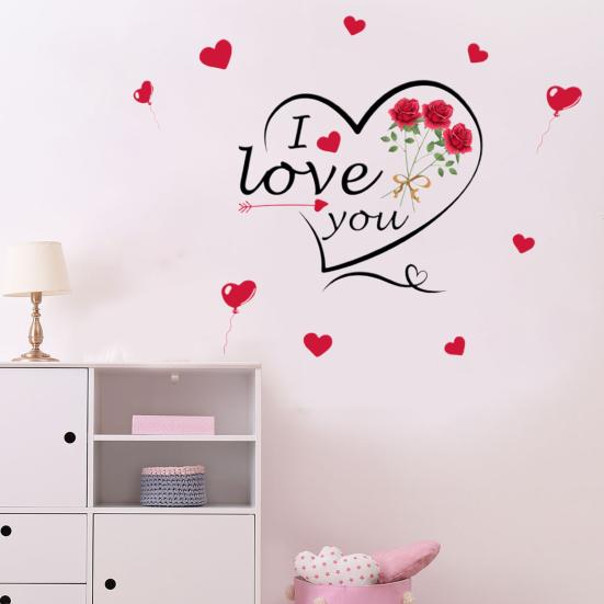 Наклейка на стену, водонепроницаемая, романтическая, съемная, самоклеящаяся, декоративная, из ПВХ, я люблю тебя, люблю, наклейки на стену, домашний декор