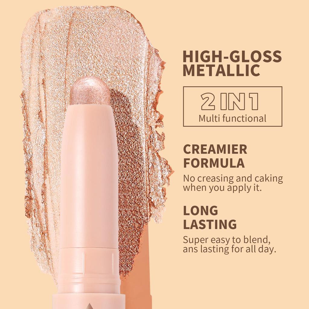 Docolor 2 шт. тени для век с двойной головкой, гладкий кремовый хайлайтер, осветлитель глаз, водостойкий и долговечный набор для макияжа глаз