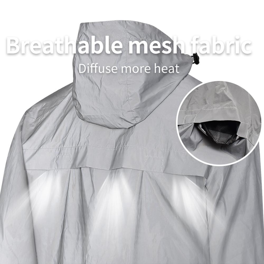 Wosawe Светоотражающая велосипедная куртка с капюшоном Серебристая велосипедная непромокаемая дышащая велосипедная ветровка