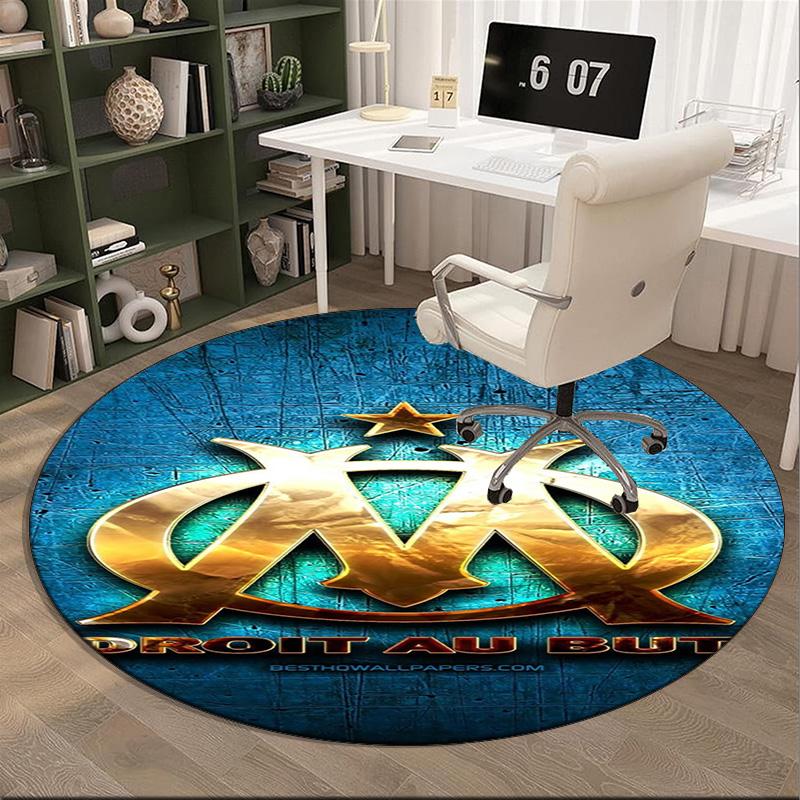 1PC round rug Flame Logo Design Printed Round Area Rug ,Rug For Home Office, Round Chair Rug, Decorative Carpet Fan gifts Christmas gift