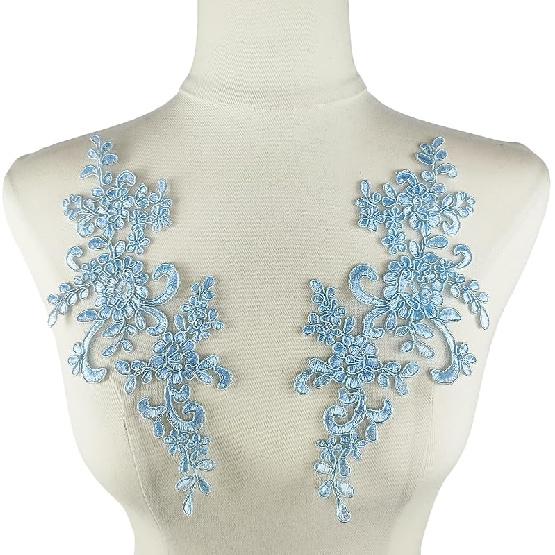 1 пара кружевных аппликаций с цветами, расшитых бисером и стразами, пришивные вышитые нашивки, аппликации для декора свадебного платья, DIY шитье, рукоделие, украшение, черные 9,2 x