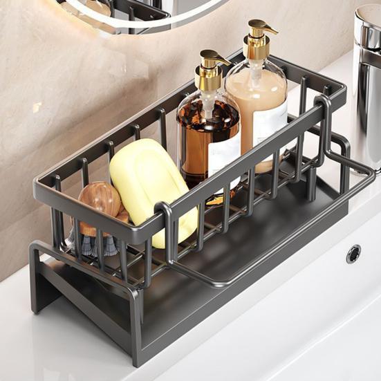 Полка для сушки посуды для кухонной мойки. Полка для слива воды с наклонным поддоном для воды. Компактная полка для посуды. Органайзер для хранения посуды на столешнице.
