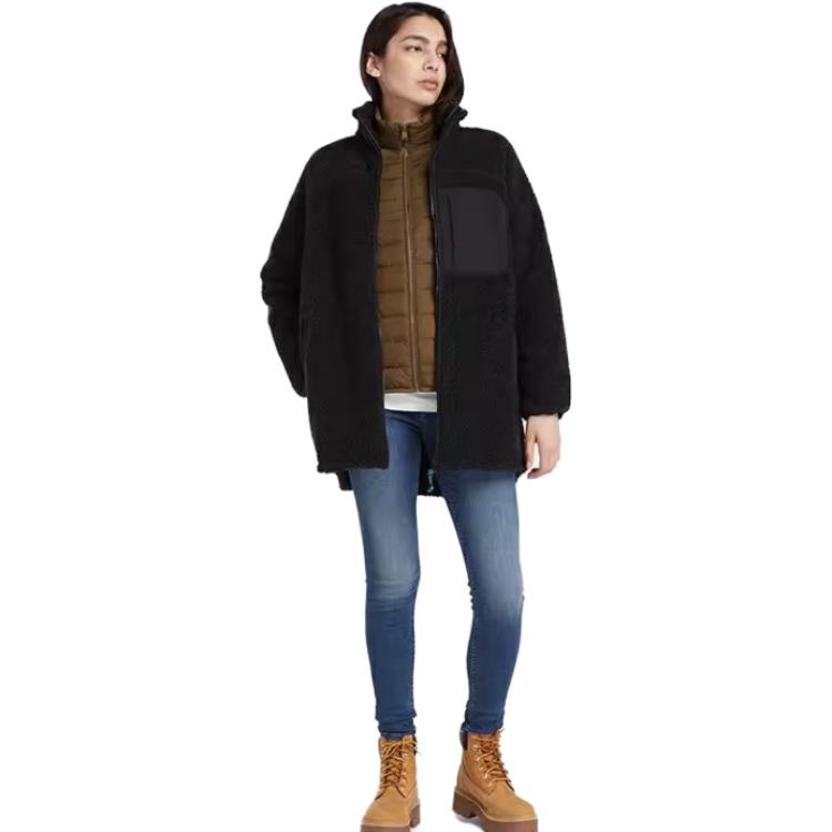 Timberland Куртка с однотонной флисовой вставкой, женские куртки, черный цвет A6HMN-001