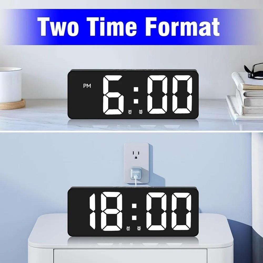 Temperature Display Alarm Clock Calendar Function Electric Bedside Desk Clock Indoor Use