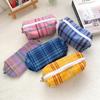 Prints & Patterns Pencil Bag Pen Case Retro Color Check Lattice Grid Fold Storage Pouch for Stationery