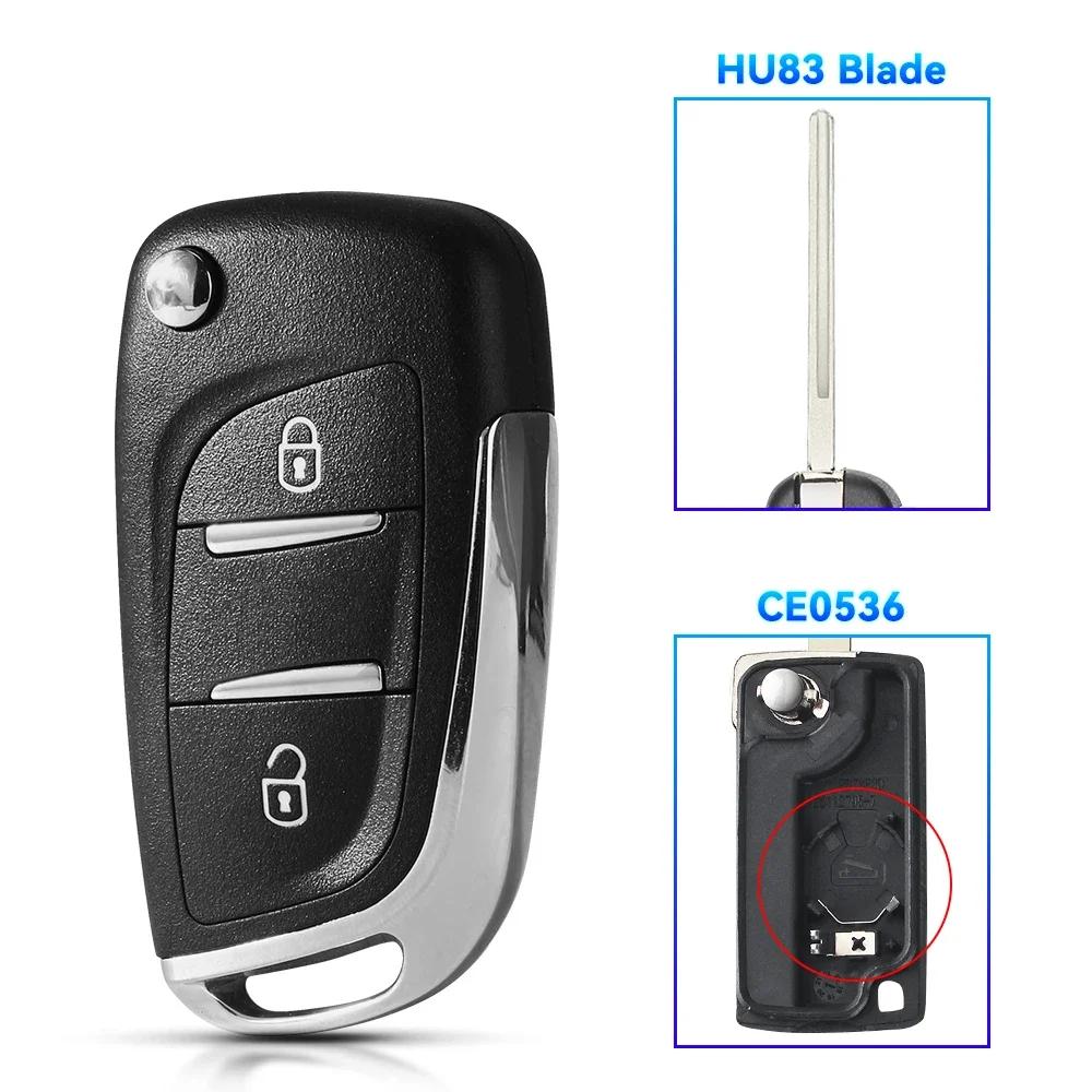 KEYYOU НОВЫЙ Для Peugeot 107 207 307 407 306 308 408 508 3008 4008 Partner CE0523 CE0536 Модифицированный Флип-пульт Брелок для ключа автомобиля