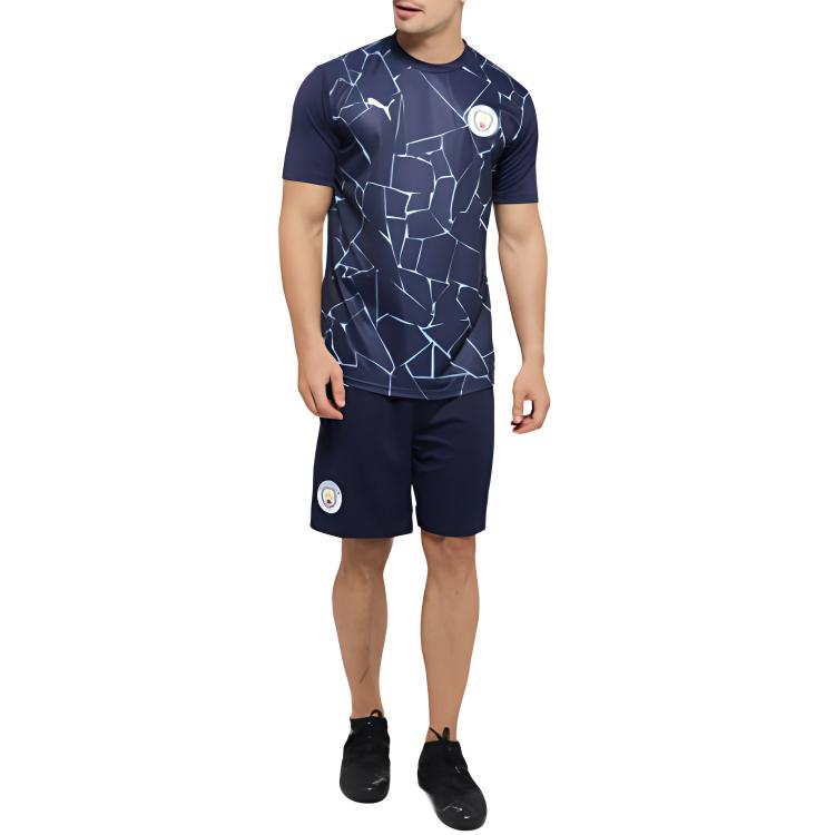 Puma Футболка с коротким рукавом футбольного клуба Manchester City, мужская, синяя 758030-07