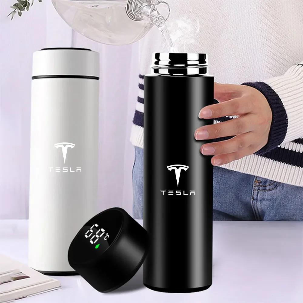 Car Sticker 2025 Hot 500ML Stainless Steel Intelligent Temperature Display LED Thermos Cup For Tesla Model 3 Y S X Cybertruck C