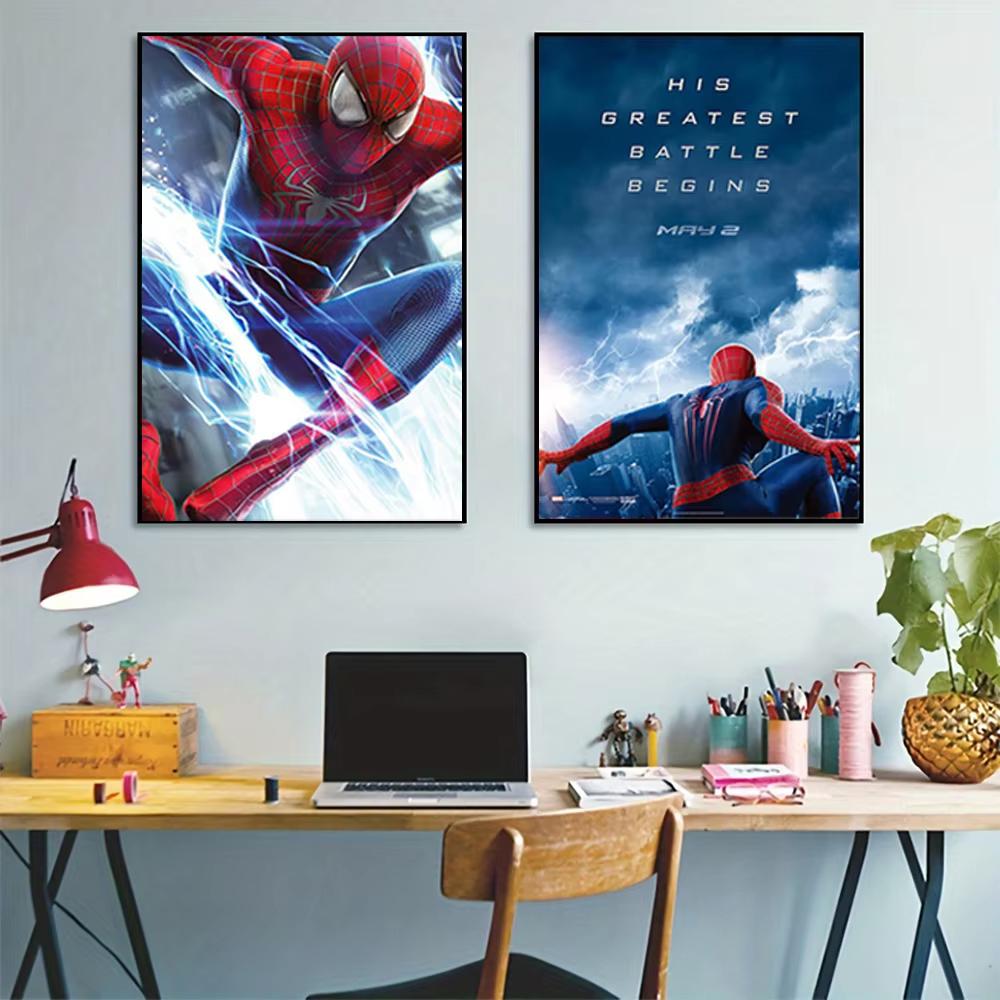 Холст Marvel Человек-Паук Настенное Искусство Постер H Супергерой Фильм Декор Гостиной Детская Комната