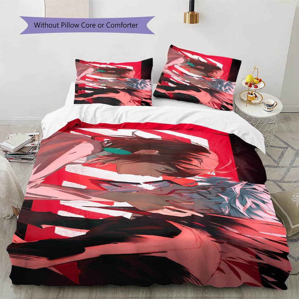 DAN DA DAN Pattern Bedding,Quilt Set Quilt Cover Pillowcase Home Birthday Gift (1 * duvet cover + 2 * pillowcase, without core)