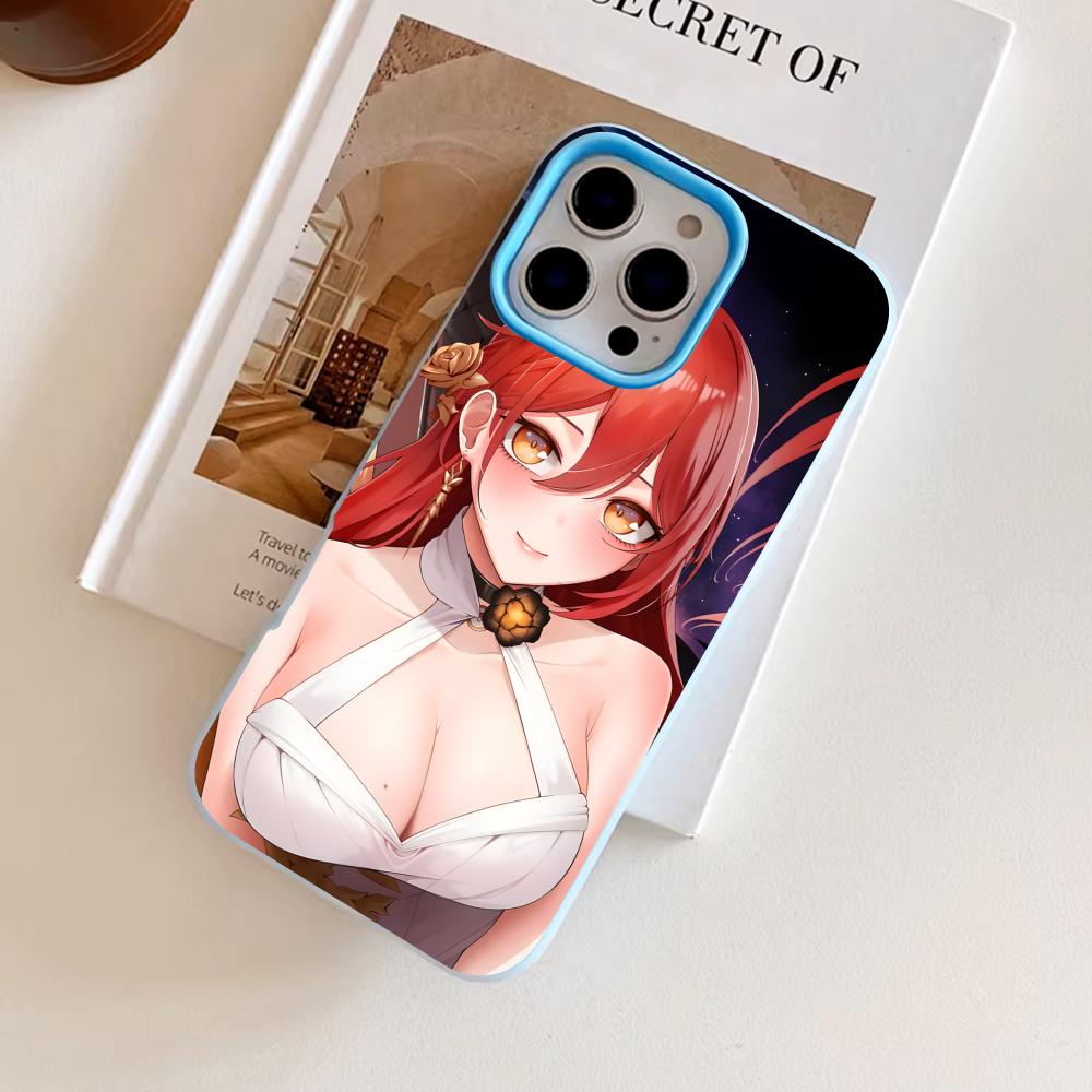 HSR Himeko Jelly Двухслойный светло-голубой чехол для мобильного телефона для iPhone 17 16 15 14 13 12 11 Air Pro Max Plus Защитный