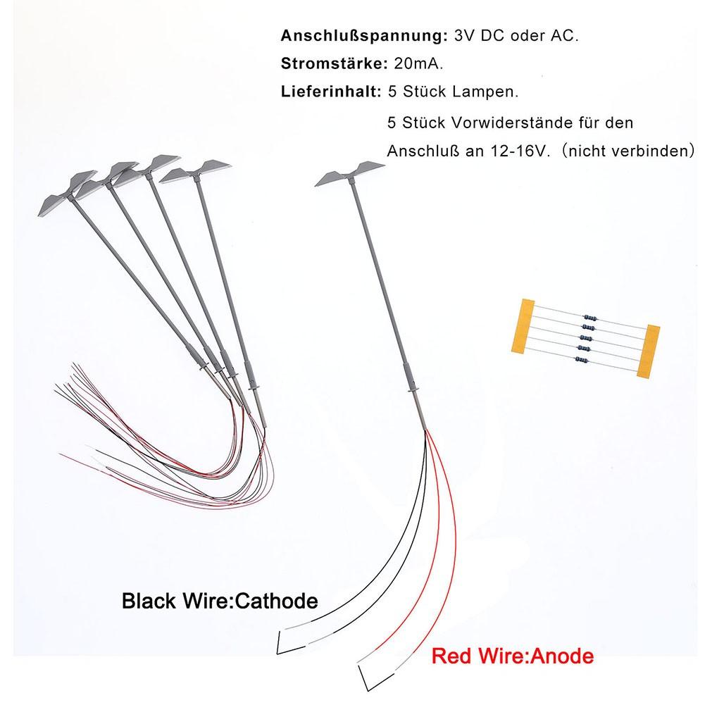 Лампы подсветки 3 В постоянного тока 5 шт. Трубки из стали переменного тока Уличные