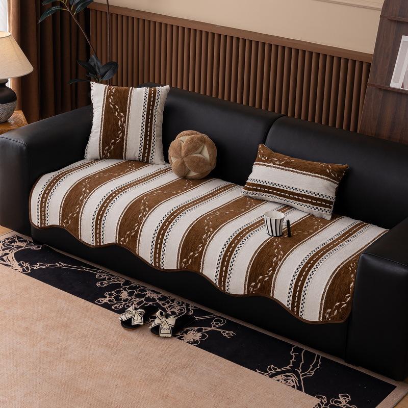 French Premium Sofa Cushion New Four-Season Universal Straight Row Special-Shaped Seat Cushion Fixed Non-Slip Sofa Cover