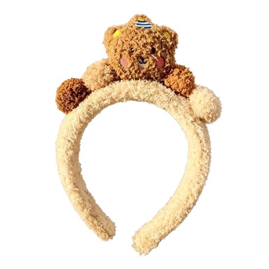 Colorful Lamb Headband Anti-Slip Soft Plush Face Washing Hair Pin Cartoon Bear Decor Makeup Hair Hoop