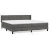3130860 vidaXL Lit à sommier tapissier et matelas Gris foncé 200x200cm Velours