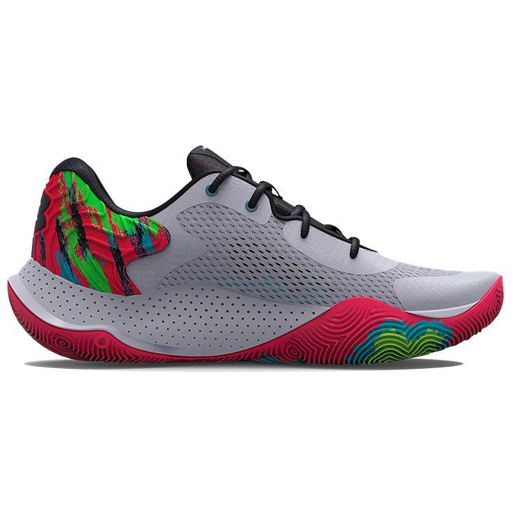 Under Armour Мужские баскетбольные кроссовки Spawn 4 с принтом Серый/Красный/Зеленый 3025345-103