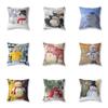 Merry Christmas Cute Snowman Print Pattern Polyester Cushion Cover Home Living Room Sofa Decoration Square Pillow Pillow Cover