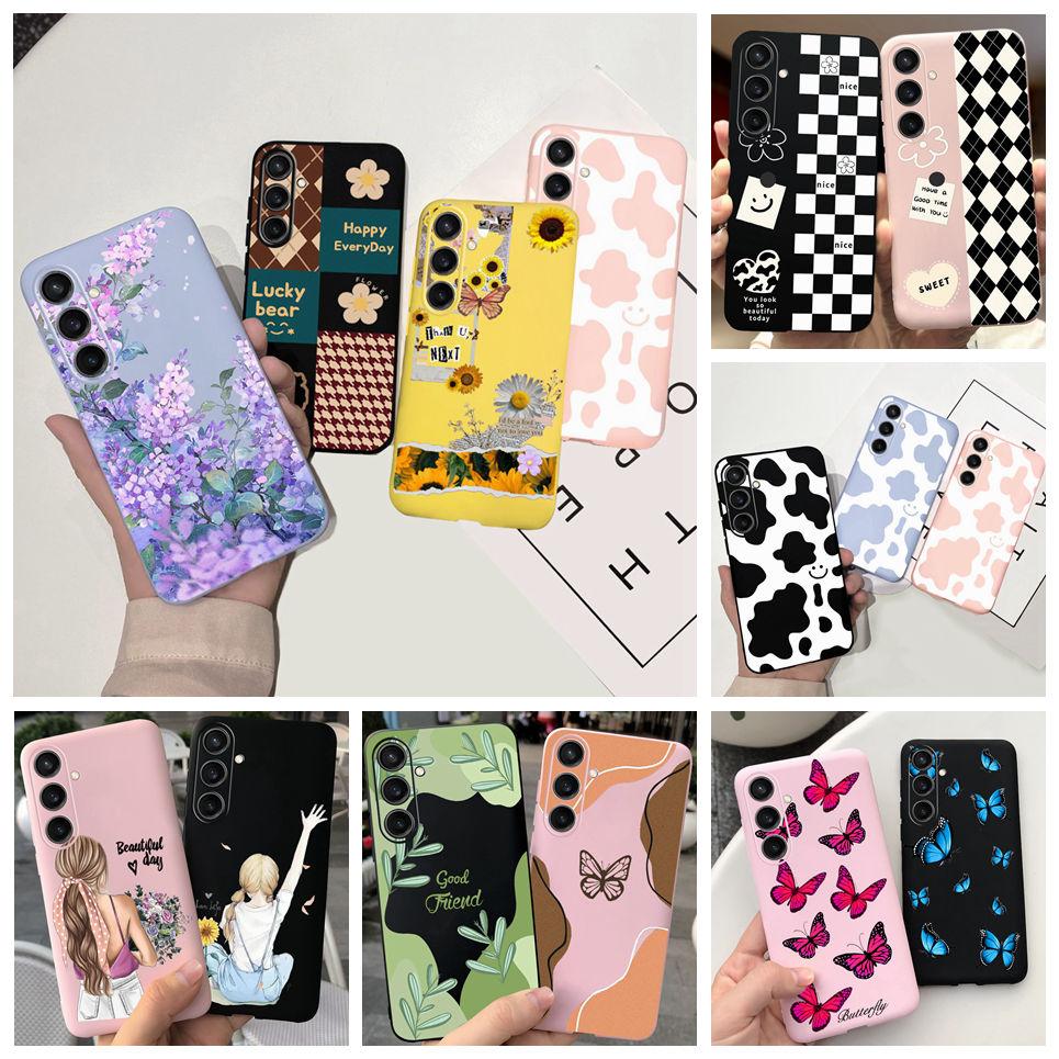 For Funda Samsung Galaxy A35 5G Case Women Fashion Girly Flower Butterfly Bumper For Samsung A35 SM-A356B Coque Silicone Soft