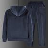 Men's Fleece Hooded Cardigan & Sweater Suit - Warm Casual Wear for Autumn/Winter
