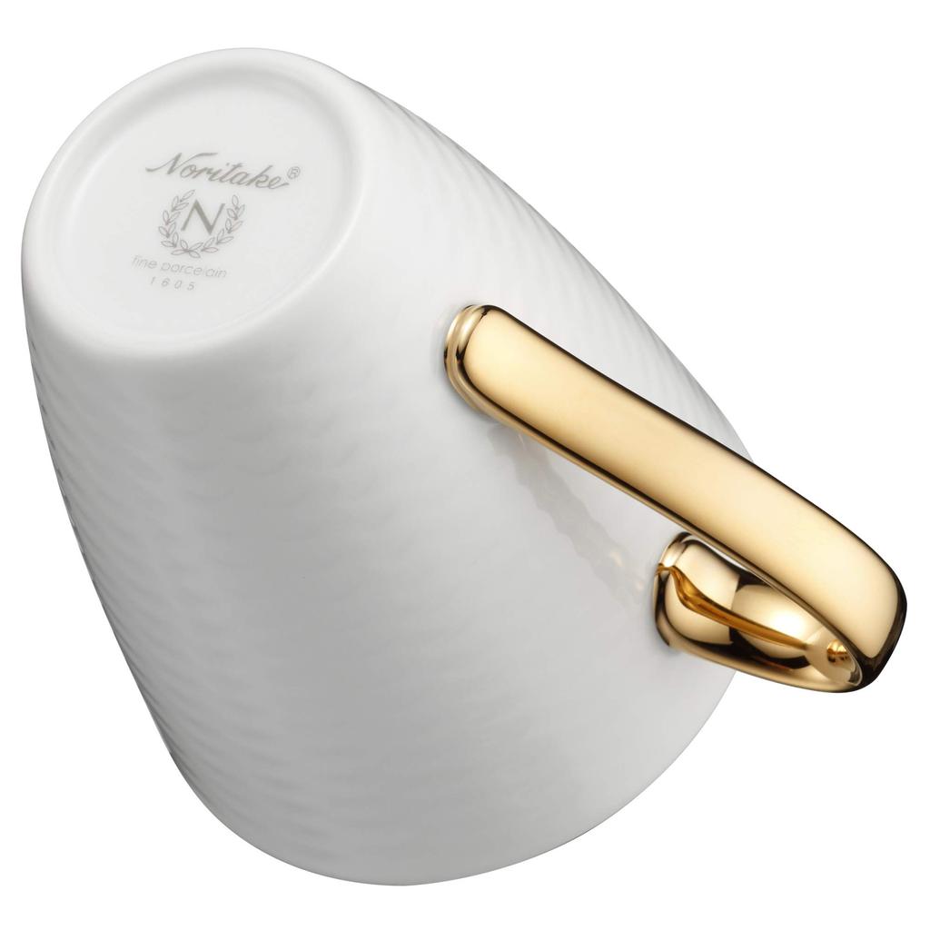 Noritake Pair of 295cc Mugs with Gold and Silver Fine Strains, Porcelain, P5355L/1605-6