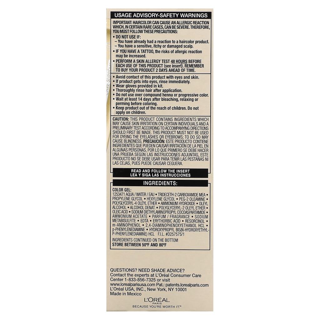 L'Oréal, Preferred Light, Non-Fade Color, 9 1/2 Nb, Lightest Natural Blonde, 1 Application