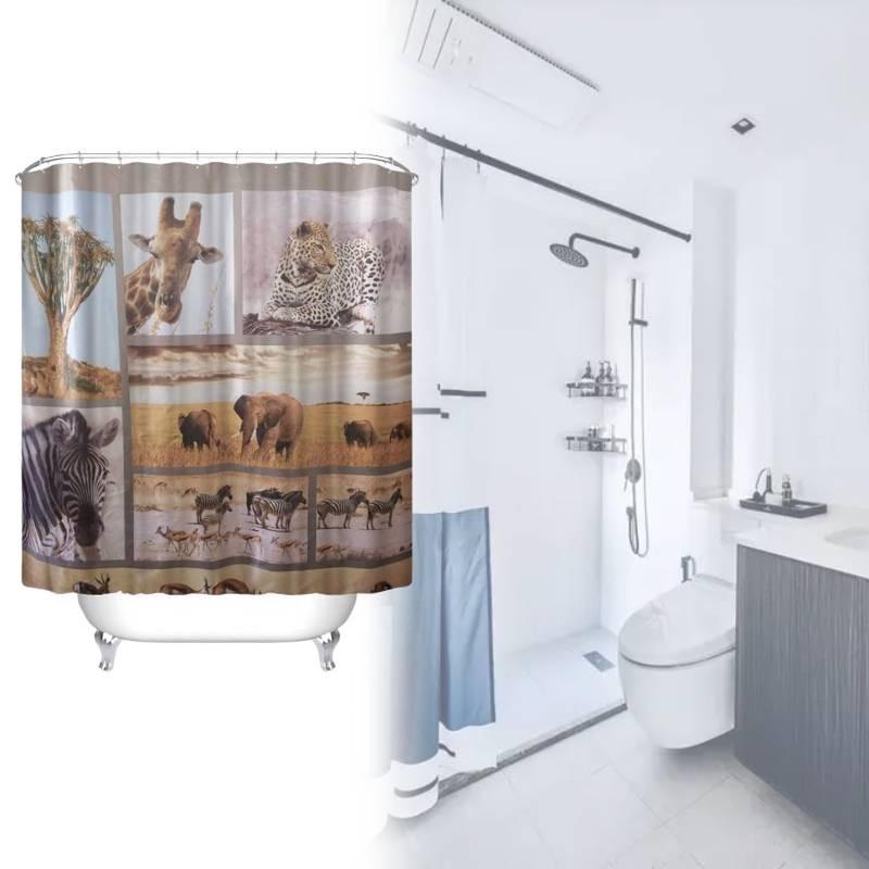 Waterproof Peva Bathroom Curtain Animal Design Long Giraffe Zebra For Living Space