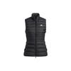 Solid Color Logo Zip Stand Collar Vest Women Vests Black GT3317