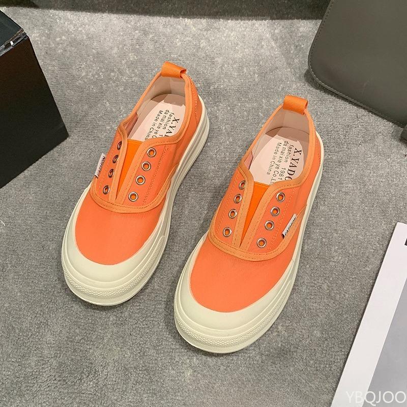 Модная повседневная ленивая парусиновая обувь для женщин, весна-осень, новая, на плоской подошве, повседневная, простая, универсальная, дышащая, обувь для скейтборда