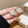 Женские сказочные серьги-клипсы без прокола, двухслойные, полые, цветок из ракушки, элегантные украшения