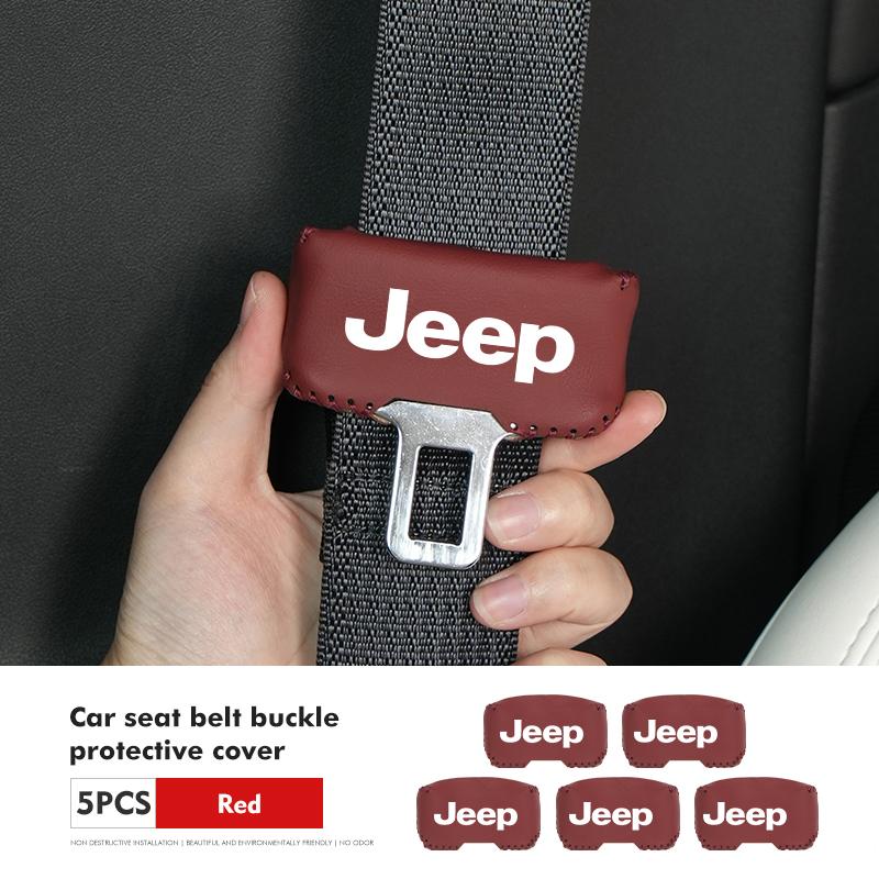 AIB3 Для автомобиля Jeep Застежка ремня безопасности Заглушка Клипса для ремня безопасности автомобиля из кожи Защитные чехлы Cherokee Patriot Liberty Wrangler JK JL