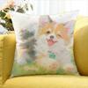 cute Corgi World Various Sizes Square Pillow Case For Car Home Bedchamber Decor
