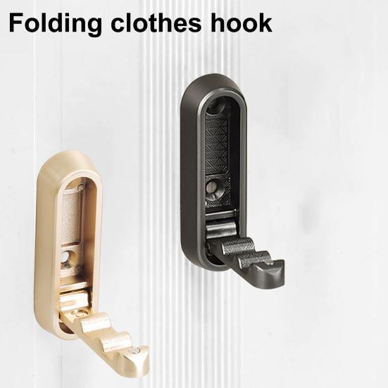 Foldable Wall Hook Heavy-Duty Zinc Alloy Hook Wall-mounted Towel Coat Hook for Door Bathroom Kitchen Bedroom Storage