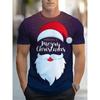 Christmas 3D Santa Claus Print T Shirt for Men Casual Short Sleeve Tee Shirts Fashion O-Neck Top New Year Gift Oversized T-Shirt