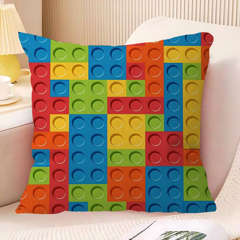 Building Toys Pillow Gifts Home Office Furnishings Bedroom Sofa Car Cushion Cover Case 45x45cm