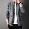 Autumn Rhombus Men's Cardigan Thick Knitted Jacket Young and Middle-aged Men's Sweater Jacket