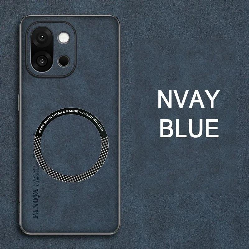 Business Sheep Skin Leather Case For OnePlus 15 13 13T 12T 13 ACE 5 Magnetic Wireless Charge Shockproof Anti-Fingerprint Cover