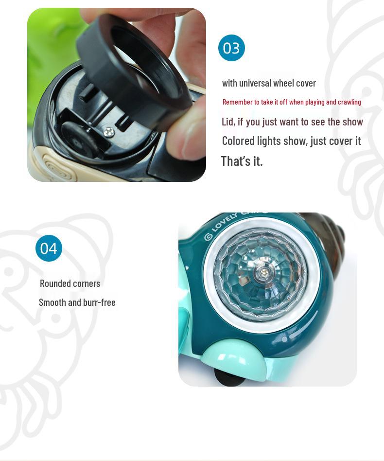 Электрическая красочная игрушка рак-отшельник с музыкой и световой проекцией