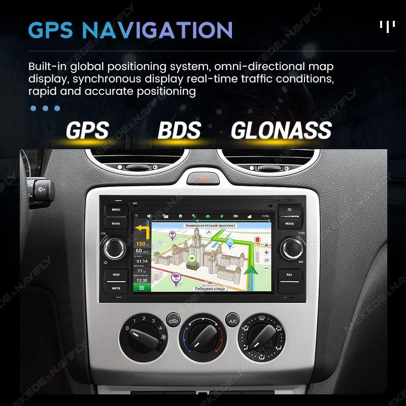 7'' 2Din Android Car Radio Carplay For Ford Focus 2007 Mondeo S-max C-max Kuga Galaxy Fiesta Transit Fusion Connect Video Player