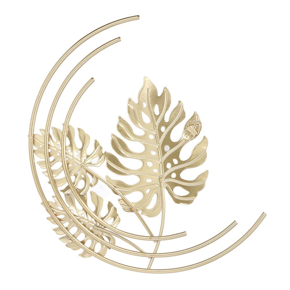 iron Golden Wall Hanging 9.06 in Iron Wall Art Metal Leaf Wall Decor Cafe Wall Layout
