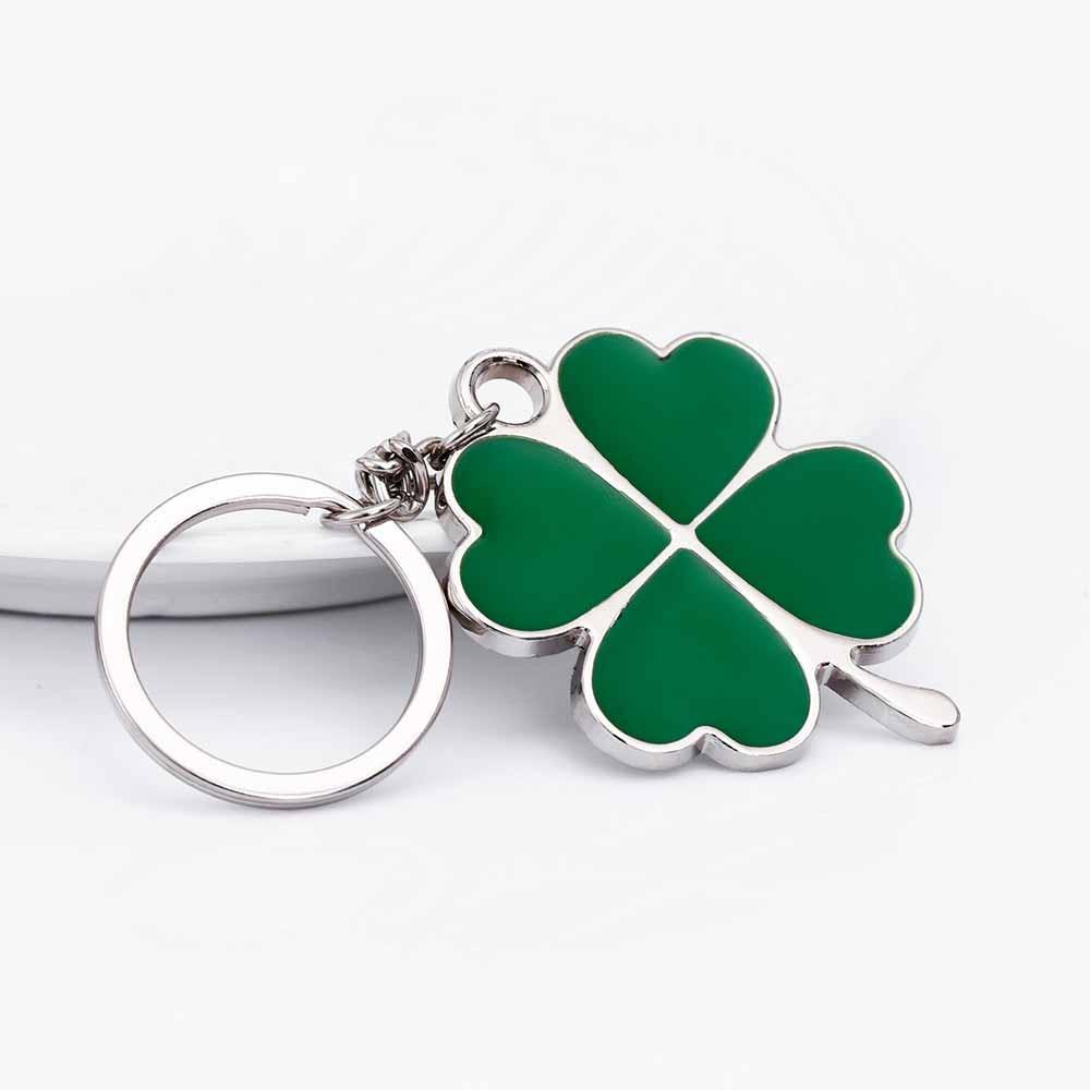 St. Patricks Day Lucky Clover Green Color 316L Stainless Steel Key Chain Car Key Accessories KTY