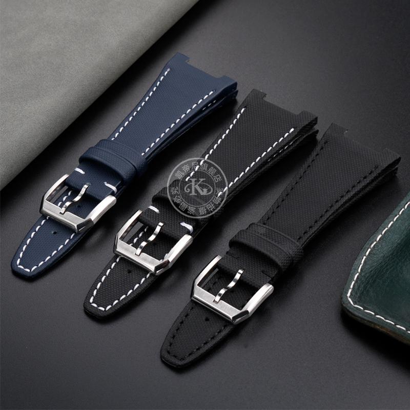 Нейлоновый кожаный ремешок для часов IWC Engineer, ремешок с вырезом, серия IW500501 IW378507 IW322703, черный спортивный холщовый ремешок для часов