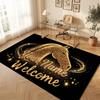 Horse Theme Soft Crystal Velvet Rug Custom Name & Text Print Non Slip Floor Rug for Bedroom Living Room
