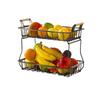 Металлическая корзина для фруктов, чаша, 2 уровня, подставка для хранения закусок, прочная корзина для овощей и хлеба, ванная комната