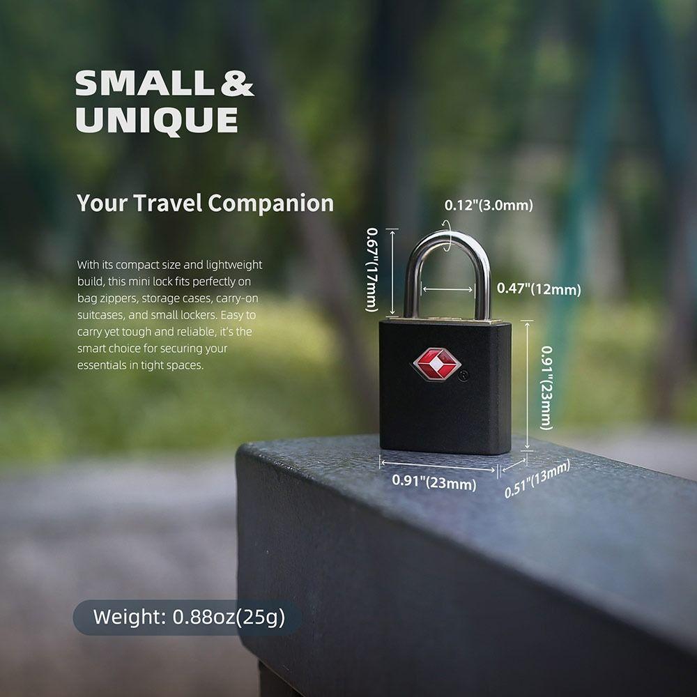 Zinc Alloy Luggage Lock Mini Security Padlock Portable Cabinet Lock  for Travel