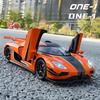 Koenigsegg Jesko Nordic Ghost 1:24 Модели Суперкаров со Звуком и Светом, Инерционная Игрушечная Машинка в Подарок