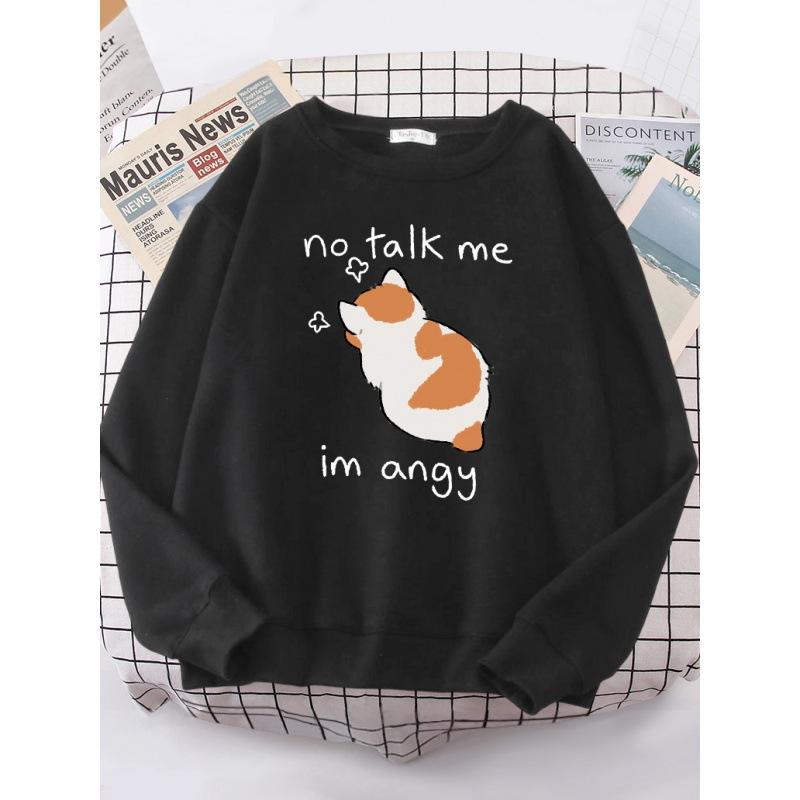 No Talk Me Cute Angry Cat Woman Hoody