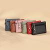PU Leather Mini Coin Purse Double Layer Large Card Bag Handmade Zipper Wallet Car Key Case Short Lady Wallet Key Case