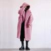 Autumn and Winter Casual Imitation Fur Coat Women's Coat Medium and Long Hooded Lapel Fashion Lamb Wool Temperament Trendy