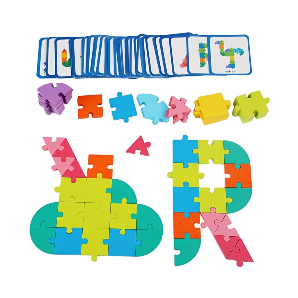 Wooden Colorful Building Block Puzzle Toys, Early Childhood Education Intellectual Games, Parent Child Interactive Training